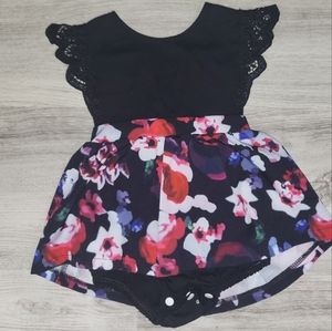 Black and pink floral dress 6-9 months
